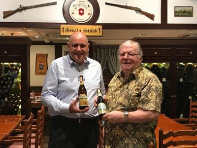 Enjoy a Swiss Quöllfrisch Beer at The Swiss Chalet Restaurant in TST