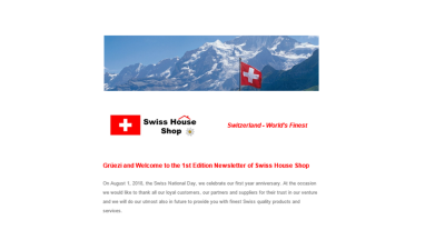 Swiss House Shop launches “Newsletter”